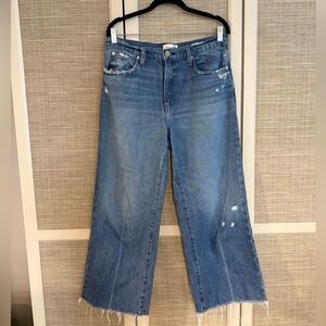 FRAME The Relaxed Straight Jeans Size 29 Distressed Crop Raw Hem High Rise